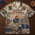 Kansas Jayhawk Rock Chalk 2026 Hawaiian Shirt Kansas Jayhawk Merch Football Fan Gifts