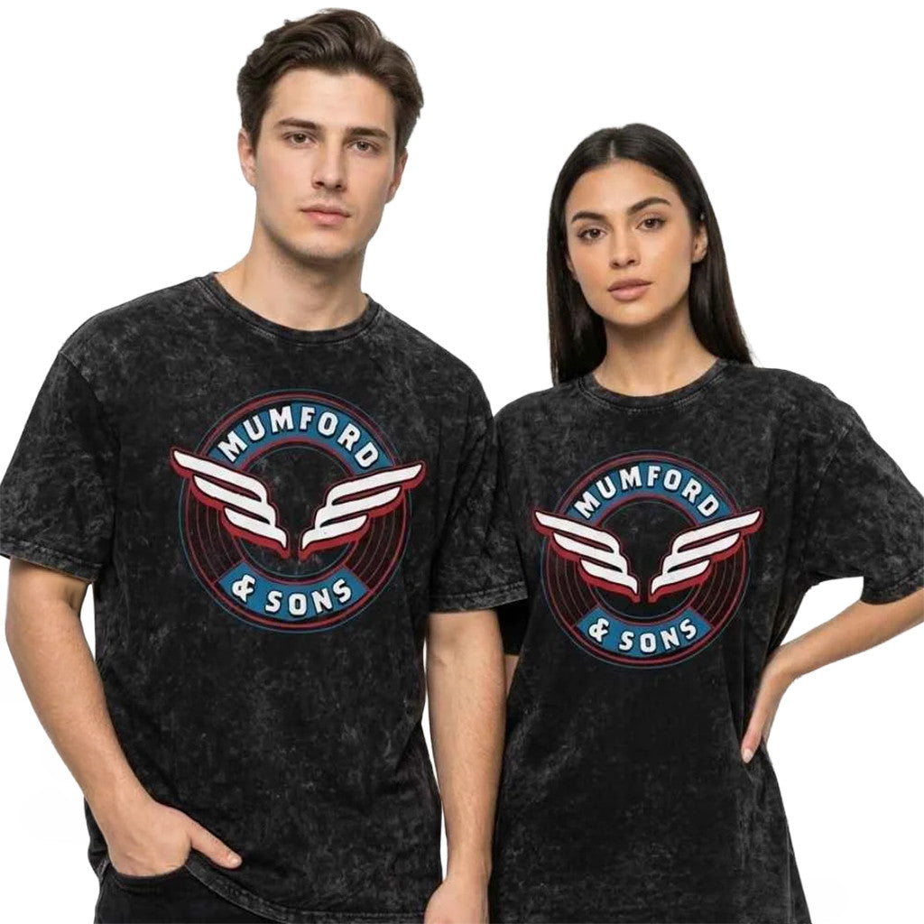 Mumford And Sons Prizefighter Tour 2026 Merch Logo Blue Wing Emblem Washed T-Shirt Gift For Fan