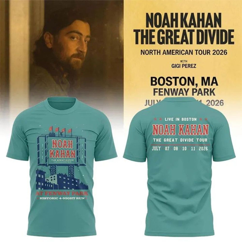 Noah Kahan Great Divide World Tour 2026 Live In Boston T-Shirt Noah Kahan Tour Merch Fan Gifts