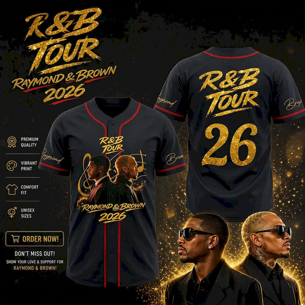 Chris Brown Raymond 2026 The R&B Tour Baseball Jersey R&B Tour Merch Best Gift For Music Lover
