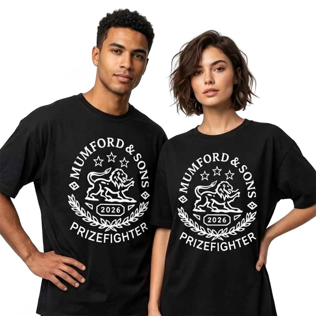 Mumford And Sons Prizefighter Tour 2026 Merch Lion Logo T-Shirt Best Gift For Rock Fans