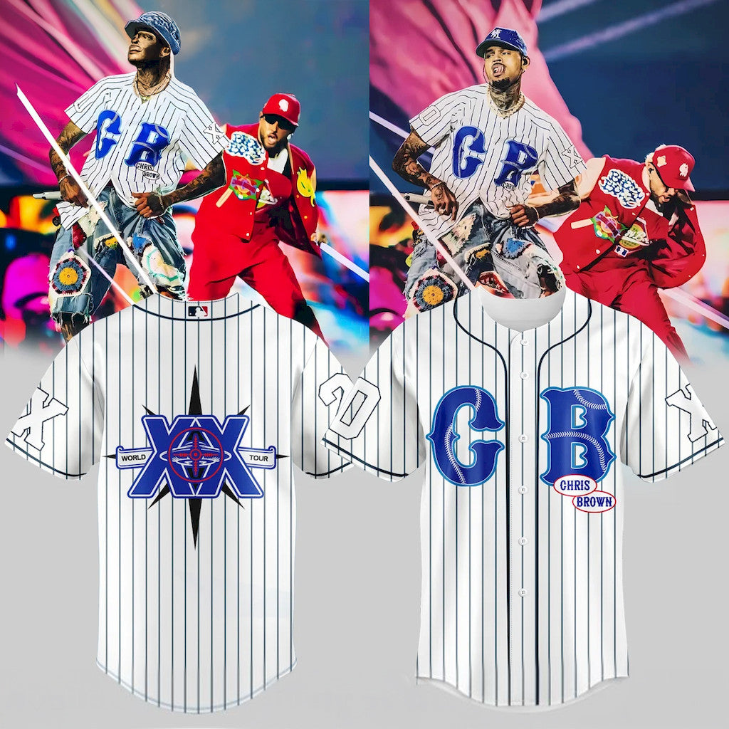 Chris Brown Breezy Bowl XX Baseball Jersey Chris Brown Tour Merch 2026 Gift For Music Fans