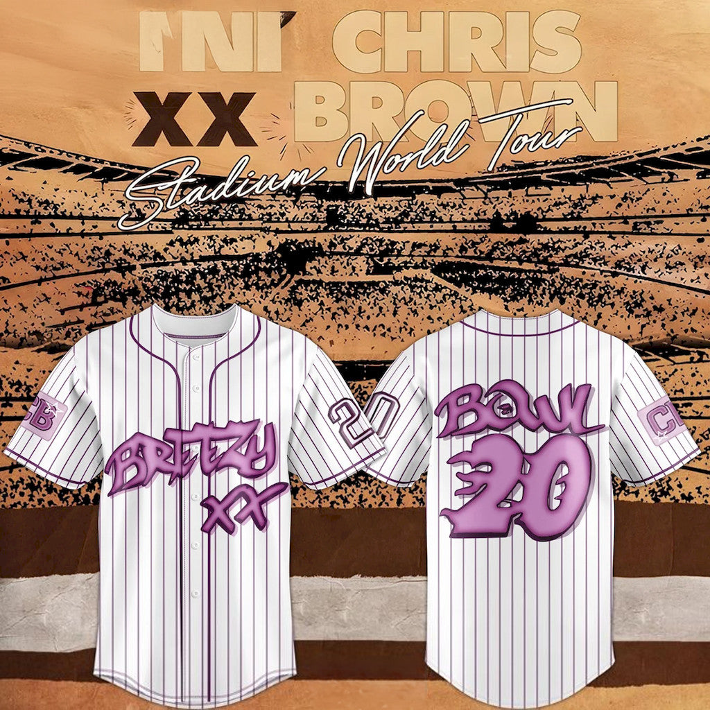 Chris Brown Breezy Bowl XX Baseball Jersey Chris Brown Tour Merch 2026 Gift For Music Fans
