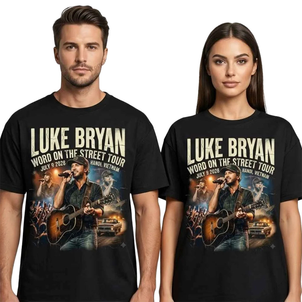 Luke Bryan Word On The Street Tour 2026 Country Vintage Bootleg T-Shirt Luke Bryan Merch Gifts