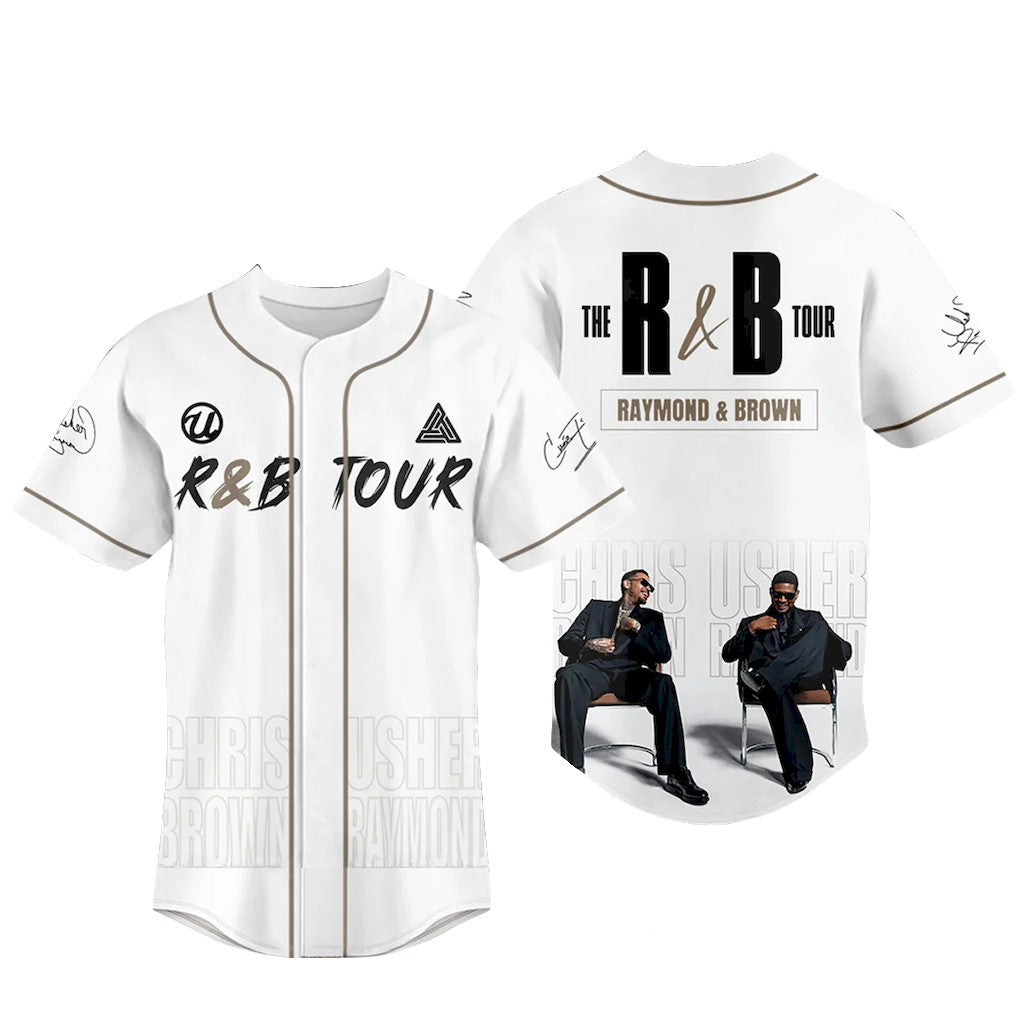 Chris Brown Raymond R And B Tour Baseball Jersey R&B Tour Merch 2026 Gift For Music Fans