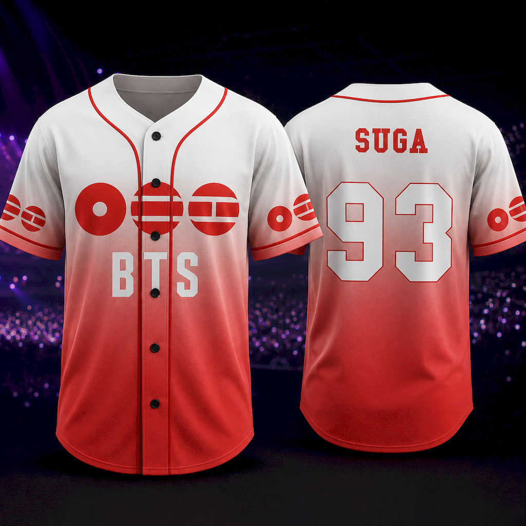 BTS Arirang World Tour Baseball Jersey #93 Suga Jersey BTS Tour Merch 2026 Best Gift For Army