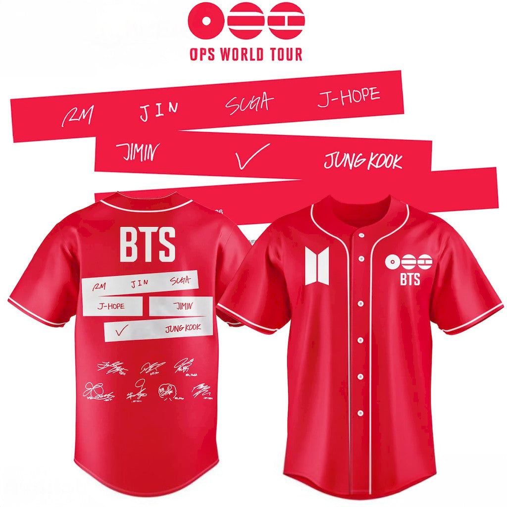 BTS World Tour Baseball Jersey Comeback Tour BTS Tour Merch Arirang 2026 Gift For Kpop Fans