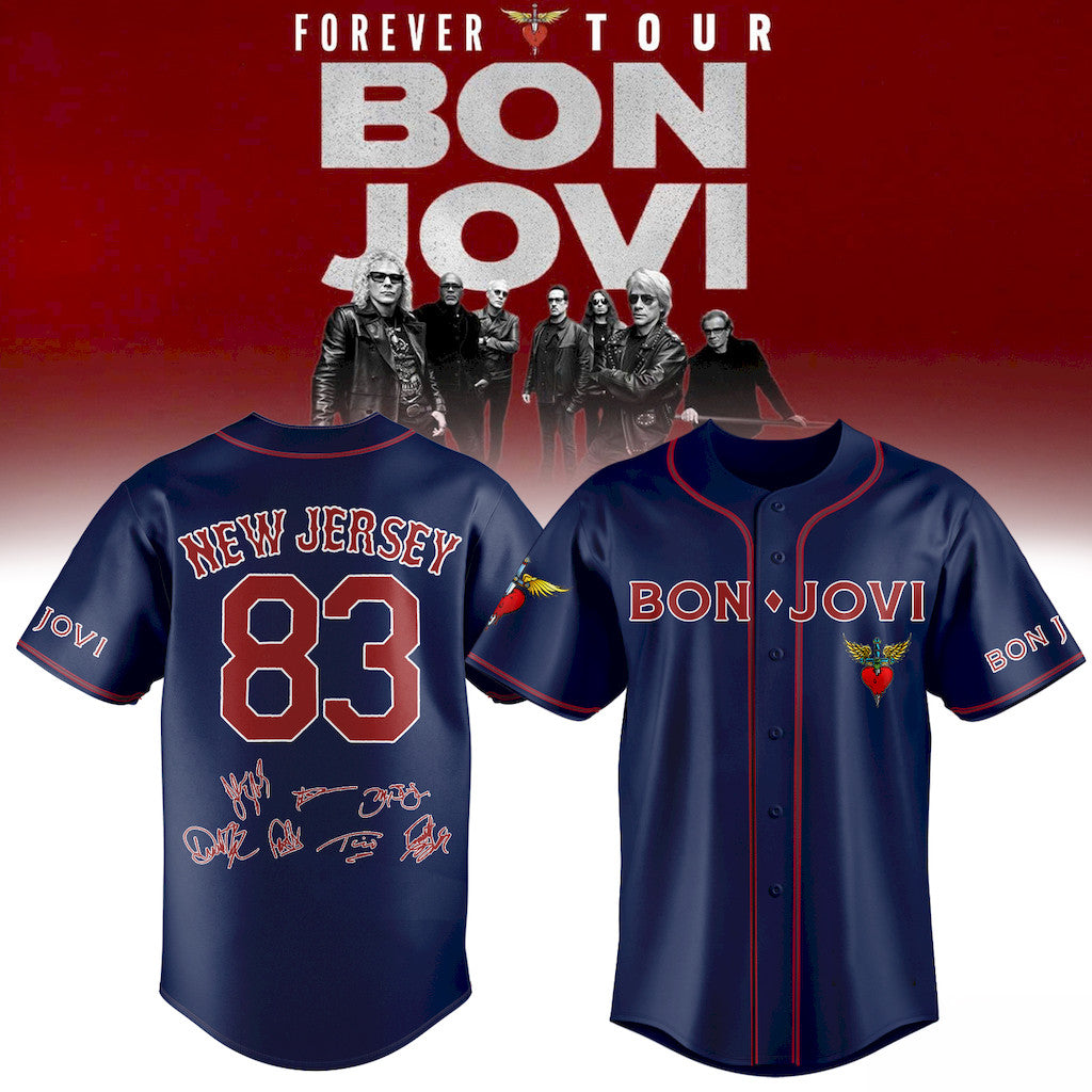 Bon Jovi Forever Tour 2026 Baseball Jersey Bon Jovi Merch Best Gift For Music Fans