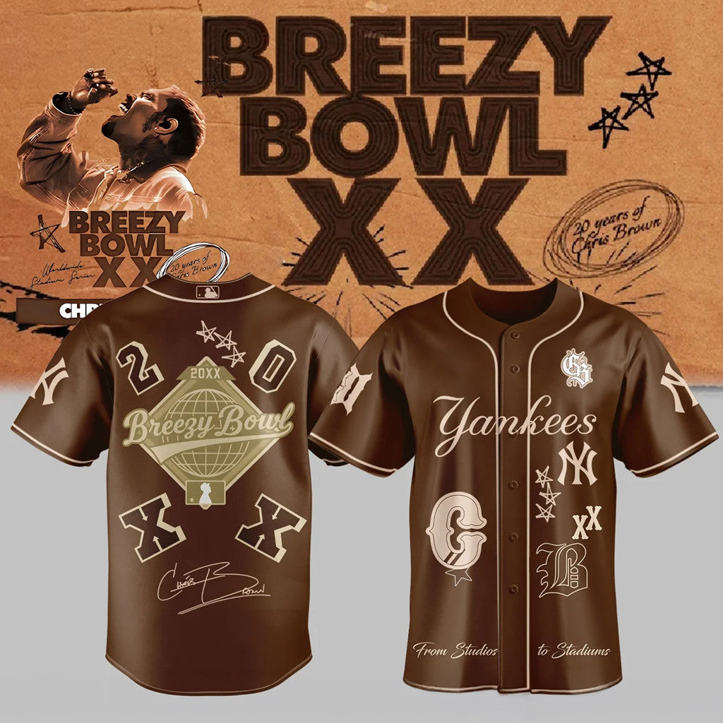 Chris Brown Breezy Bowl XX Atlanta Braves Baseball Jersey Chris Brown Merch Best Gift For Dudes