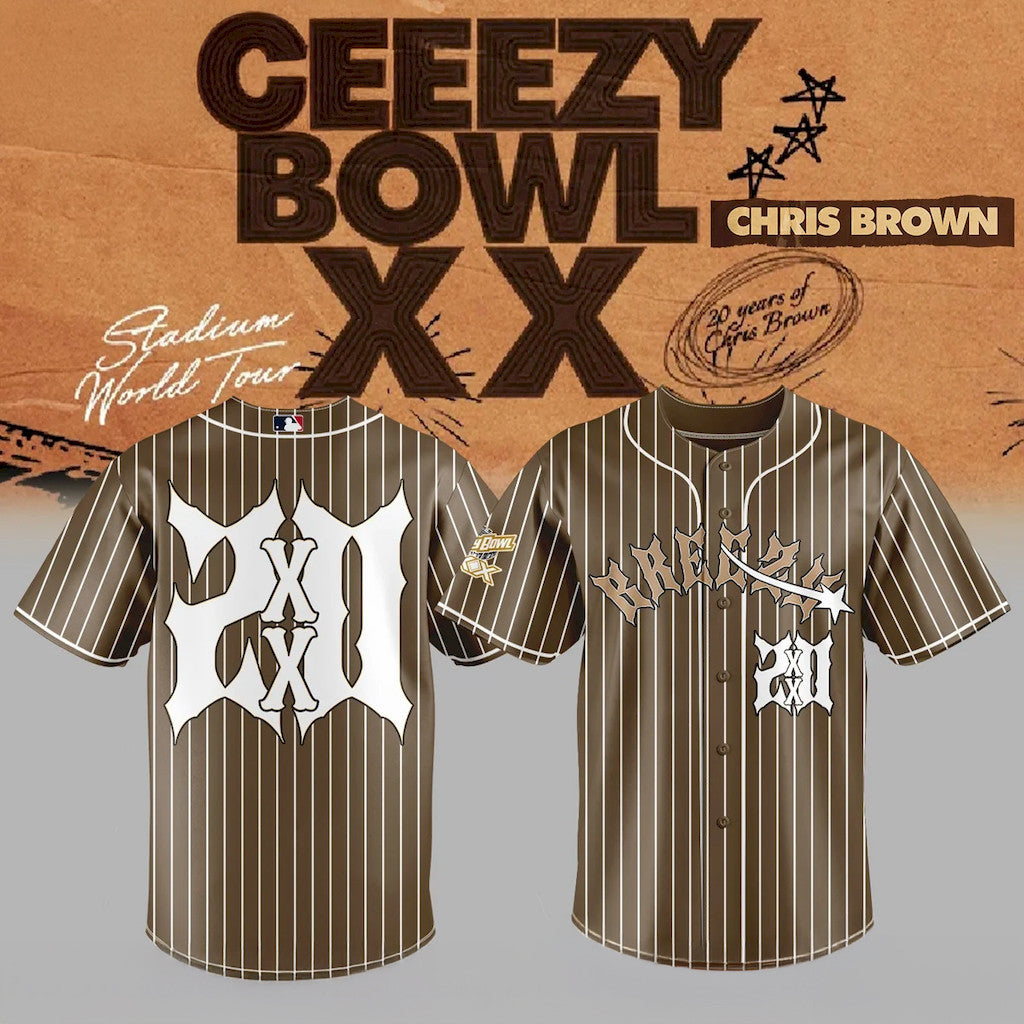 Chris Brown Breezy Bowl XX Baseball Jersey 2026 Chris Brown Merch Best Gift For Music Lovers