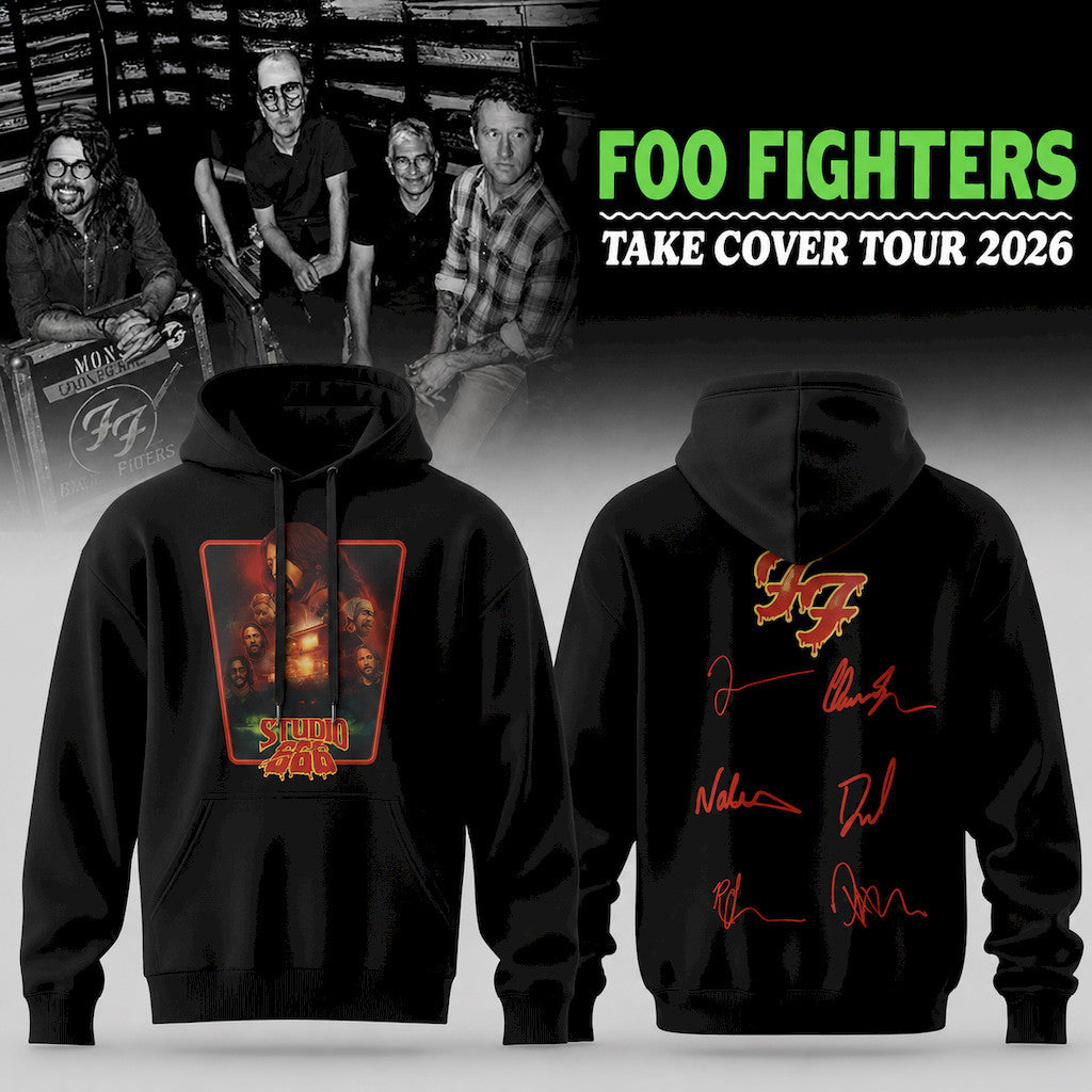 Foo Fighters Take Cover Tour 2026 Merch Studio 666 Hoodie Foo Fighters Merch Signature