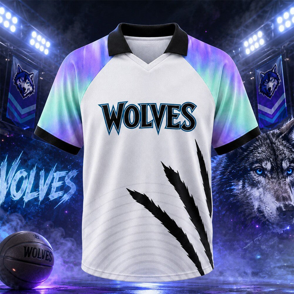 Minnesota Timberwolves City Edition Northern Lights V-Neck Jersey 2026 Timberwolves Merch