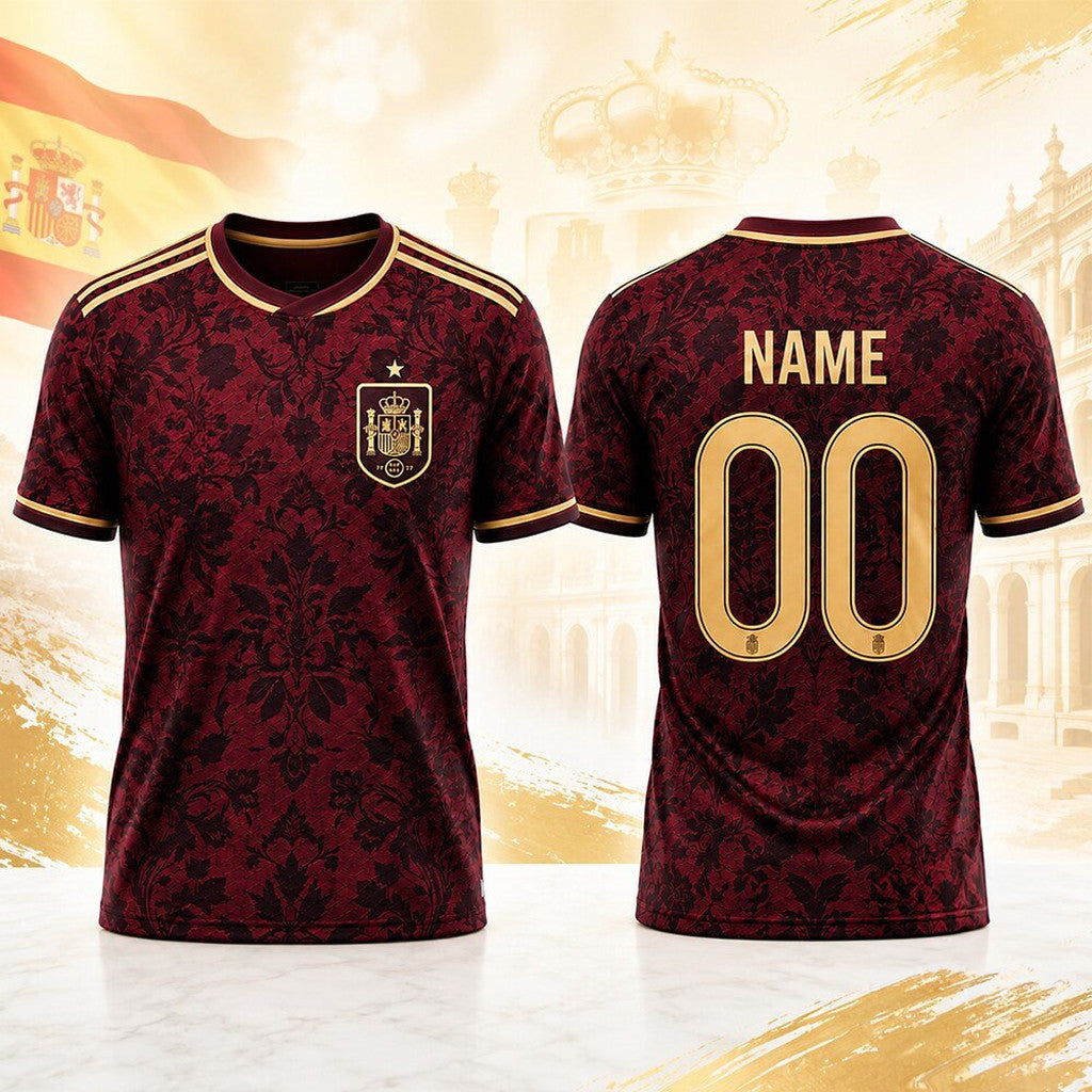 Personalized 2026 Spain World Cup Legacy Damask Jersey Shirt Spain Team Merch Fan Gifts
