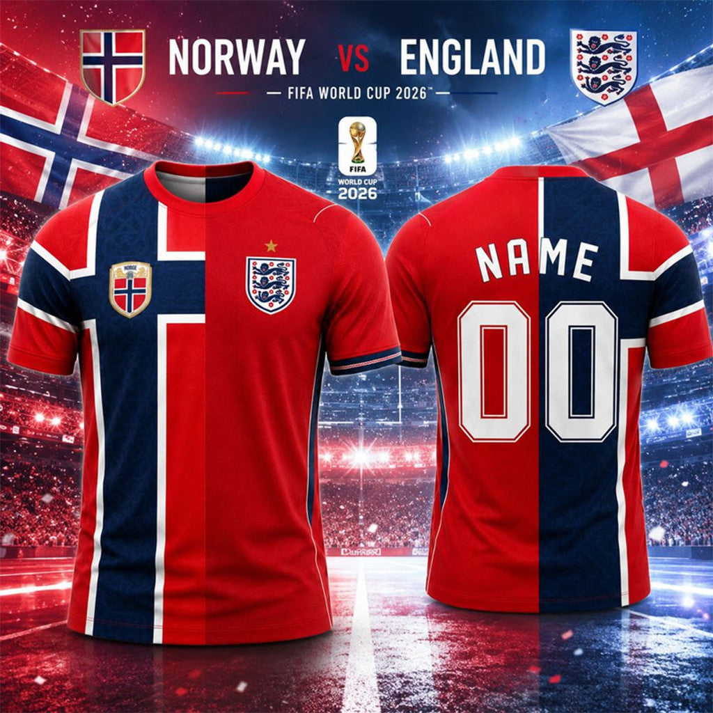 Personalized Norway V England World Cup 2026 Jersey Game Day Merch Gift For Football Fans