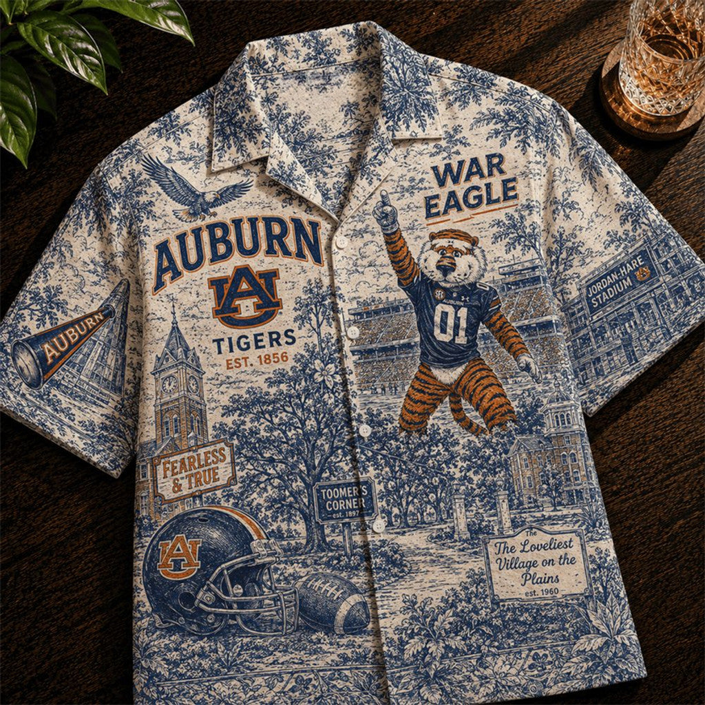 Auburn Tigers Football 2026 Hawaiian Shirt War Eagle Auburn Tigers Merch Gifts For Husband