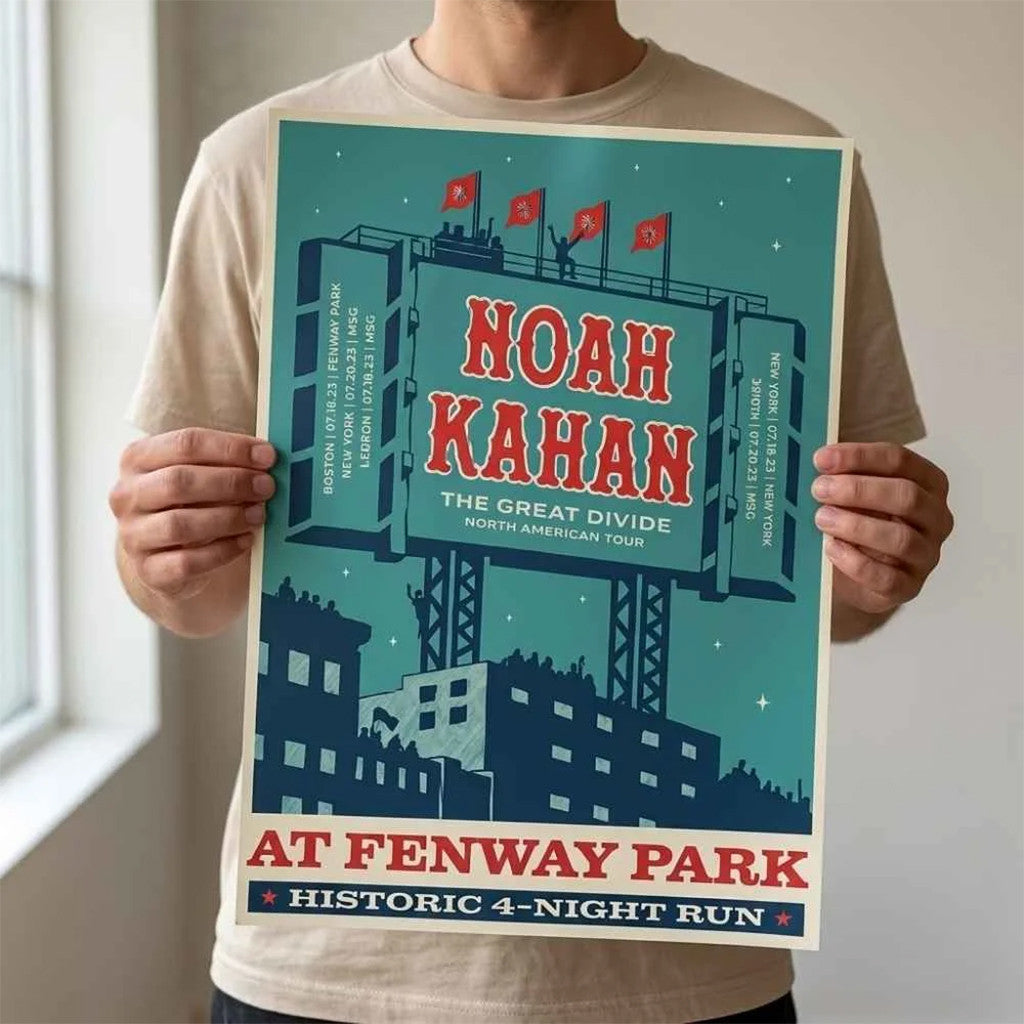 Noah Kahan The Great Divide Tour 2026 Merch Event Historic 4-Night Run Poster Wall Art Decor