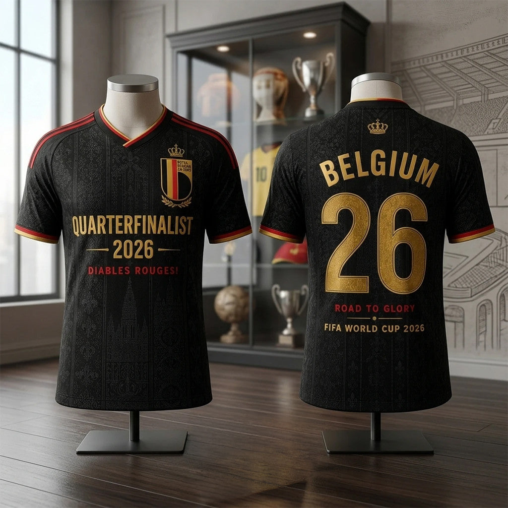 Belgium FIFA World Cup 2026 Quarterfinalist Football Jersey Shirt Belgium Team Merch Fan Gifts