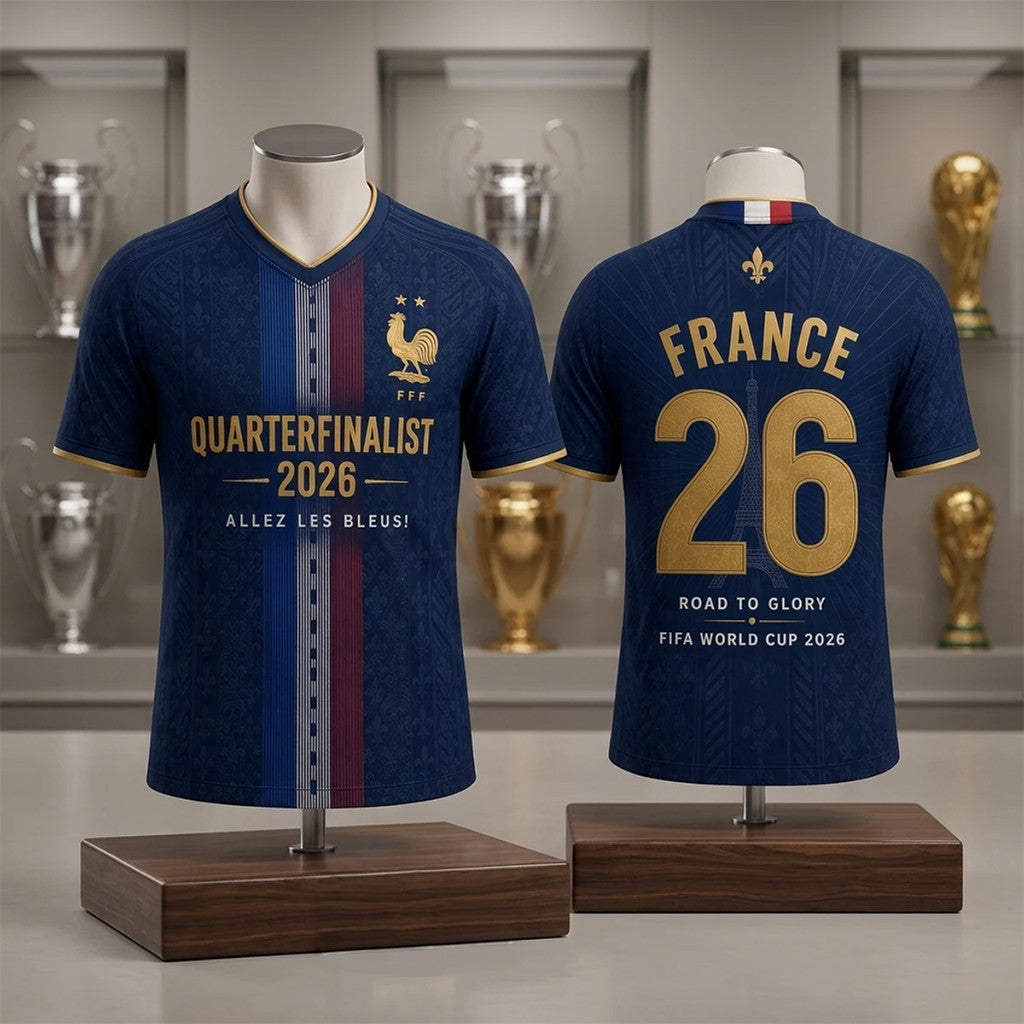 France FIFA World Cup 2026 Quarterfinalist Football Jersey France National Team Merch Fan Gifts