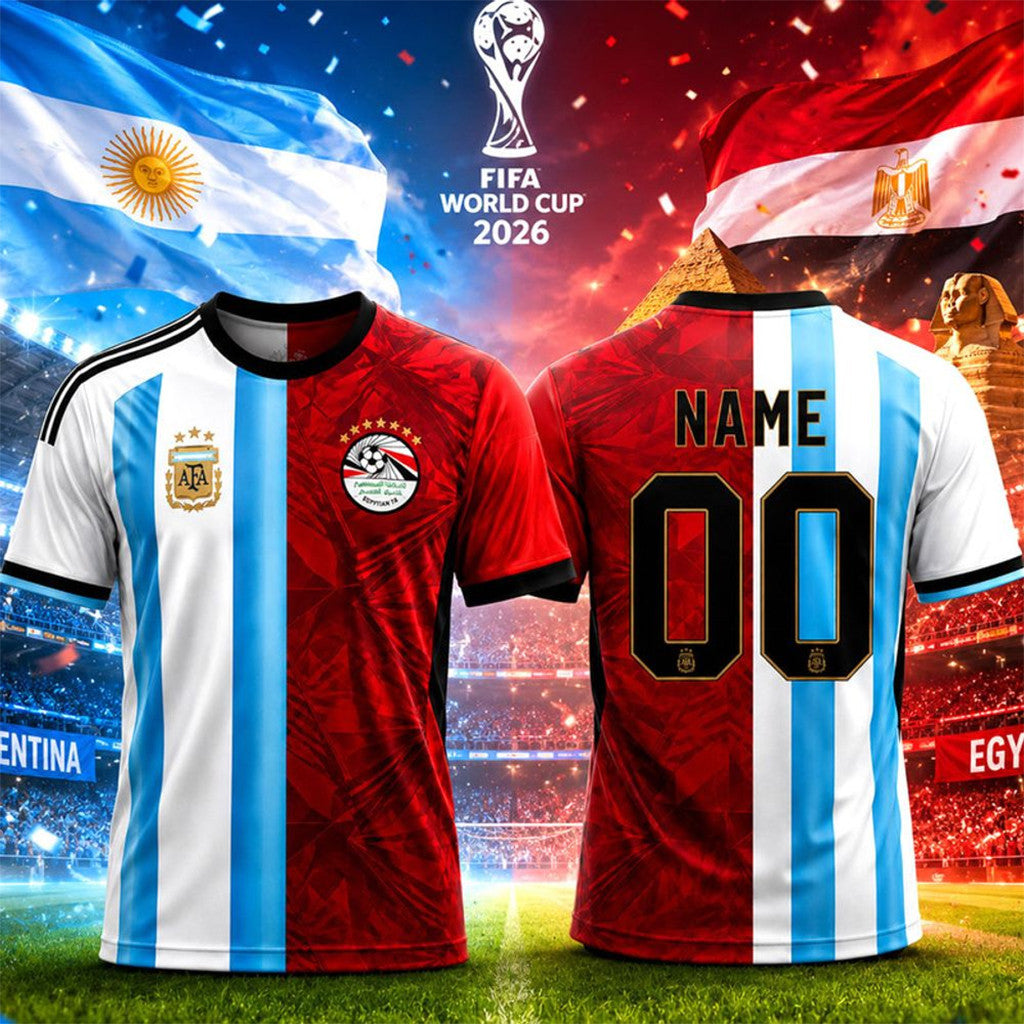 Custom Argentina X Egypt World Cup 2026 Jersey Game Day Clothing Best Gifts For WC Fans