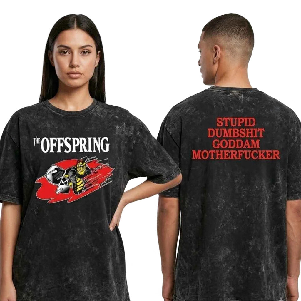 The Offspring Merch 2026 Bad Habit T-Shirt Stupid Dumbshit Goddam MotherFcker Washed Shirt - Loomnari