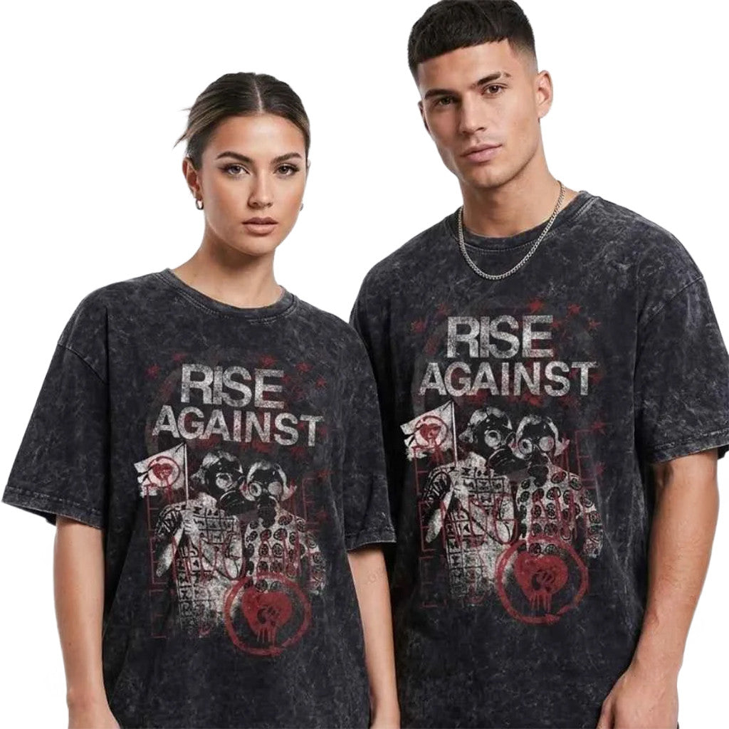 Rise Against Live In Concert European Tour 2026 T-Shirt Doom Washed Shirt Rise Against Merch - Loomnari