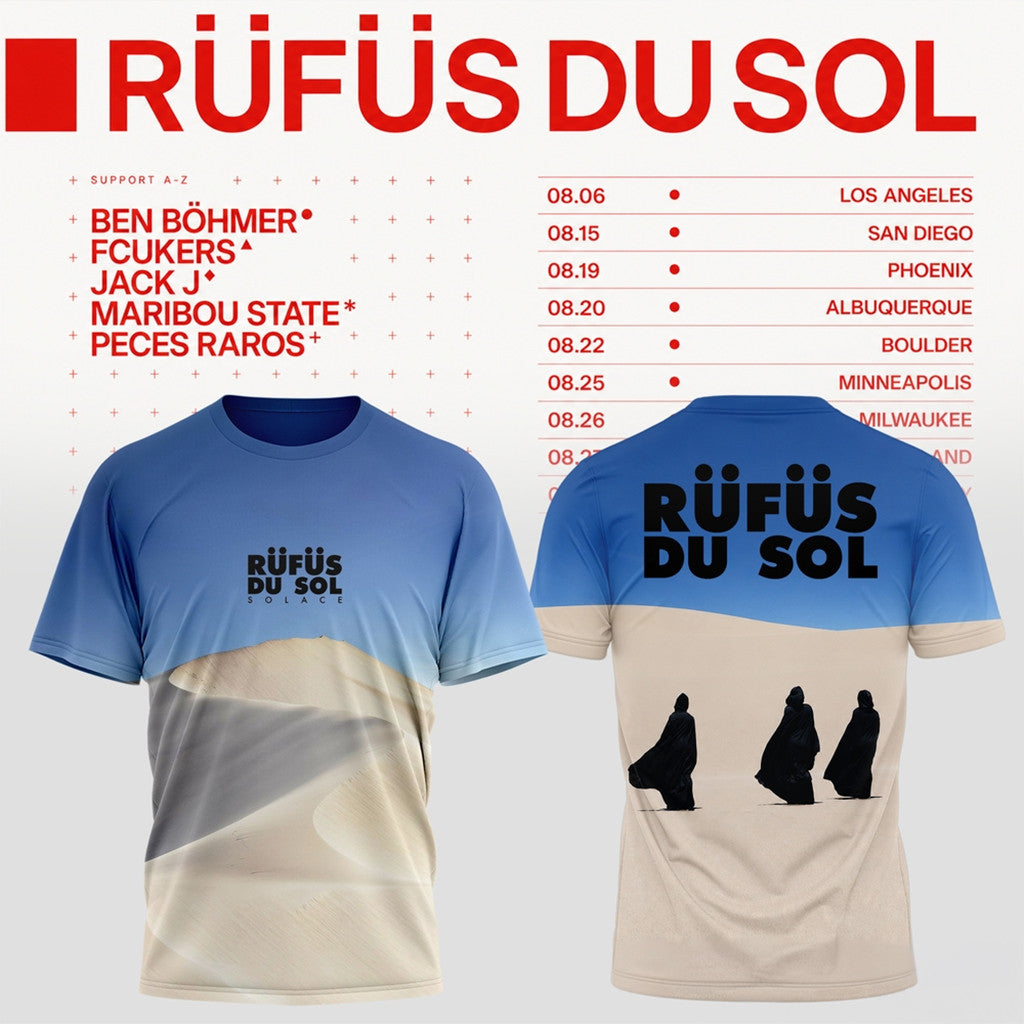 Rufus Du Sol 2026 Tour Merch Solace T-Shirt Best Gift For Band Fans - Loomnari