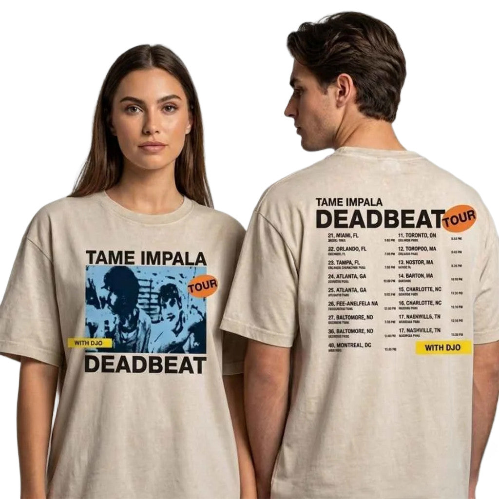 Tame Impala The Deadbeat Tour Merch 2026 Tour Dates T-Shirt Gift For Music Lovers - Loomnari