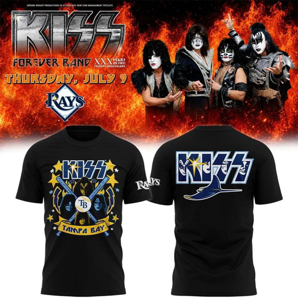Tampa Bay Rays X KISS Forever Band XXX Years On Fire Anniversary Tour 2026 Shirt Fan Merch - Loomnari
