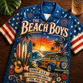The Beach Boys Woodie Wagon Surfin USA 2026 Hawaiian Shirt The Beach Boys Merch Patriotic Gifts - Loomnari