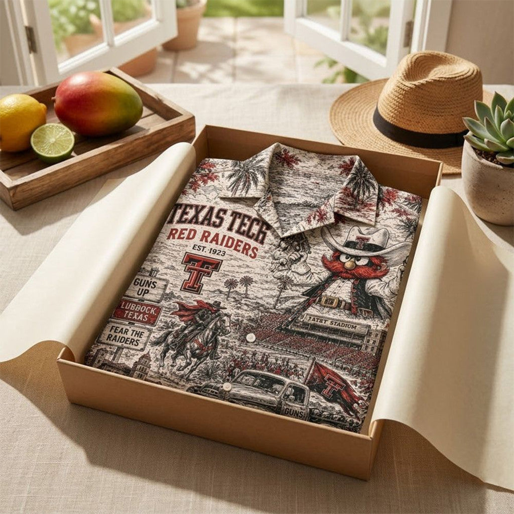 Texas Tech Red Raiders Football 2026 Hawaiian Shirt Red Raiders Merch Unique Gifts For Husband - Loomnari