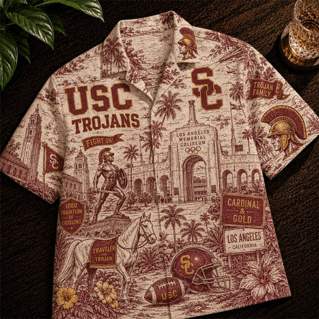 USC Trojans Football 2026 Hawaiian Shirt USC Trojans Merch Best Birthday Gift For Husband - Loomnari
