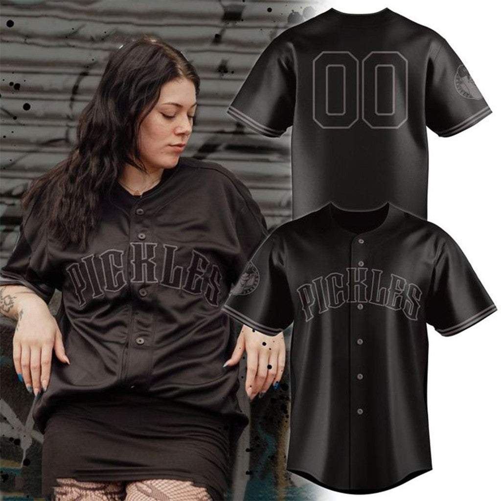 Personalized Portland Pickles 2026 Emo Night Black Baseball Jersey Portland Pickles Merch Gifts - Loomnari