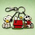 Snoopy Woodstock Joe Cool Keychain Cute Peanuts Cartoon Character Keyring Accessory Gifts - Loomnari