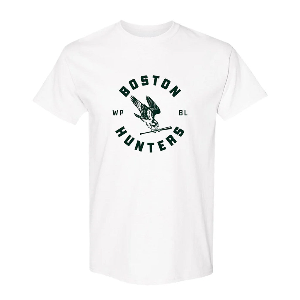 Women's Pro Baseball League Merch WPBL 2026 Boston Hunters Roundel T-Shirt White Fan Merch - Loomnari