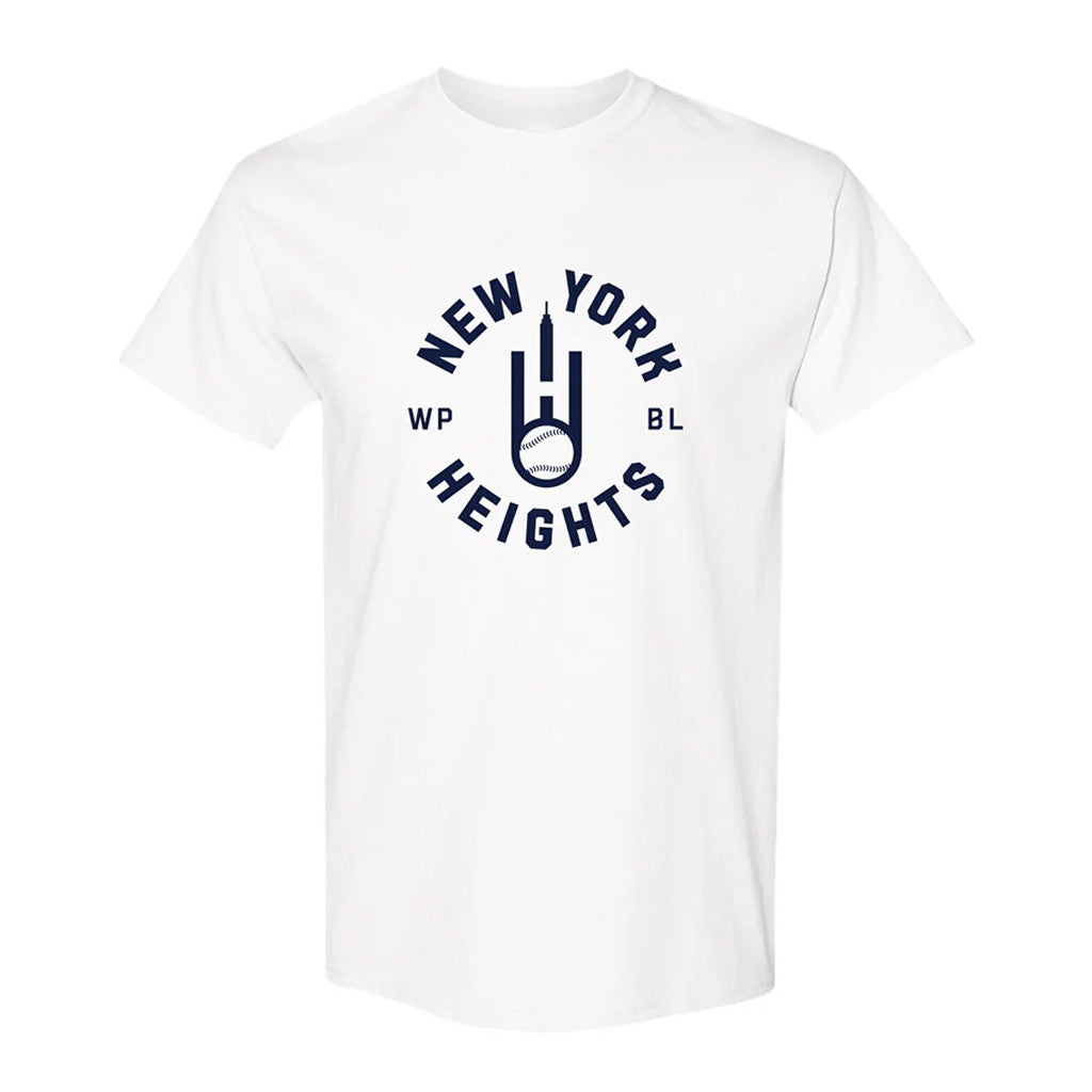 Women's Pro Baseball League Merch WPBL 2026 New York Heights Roundel T-Shirt White Fan Gear - Loomnari