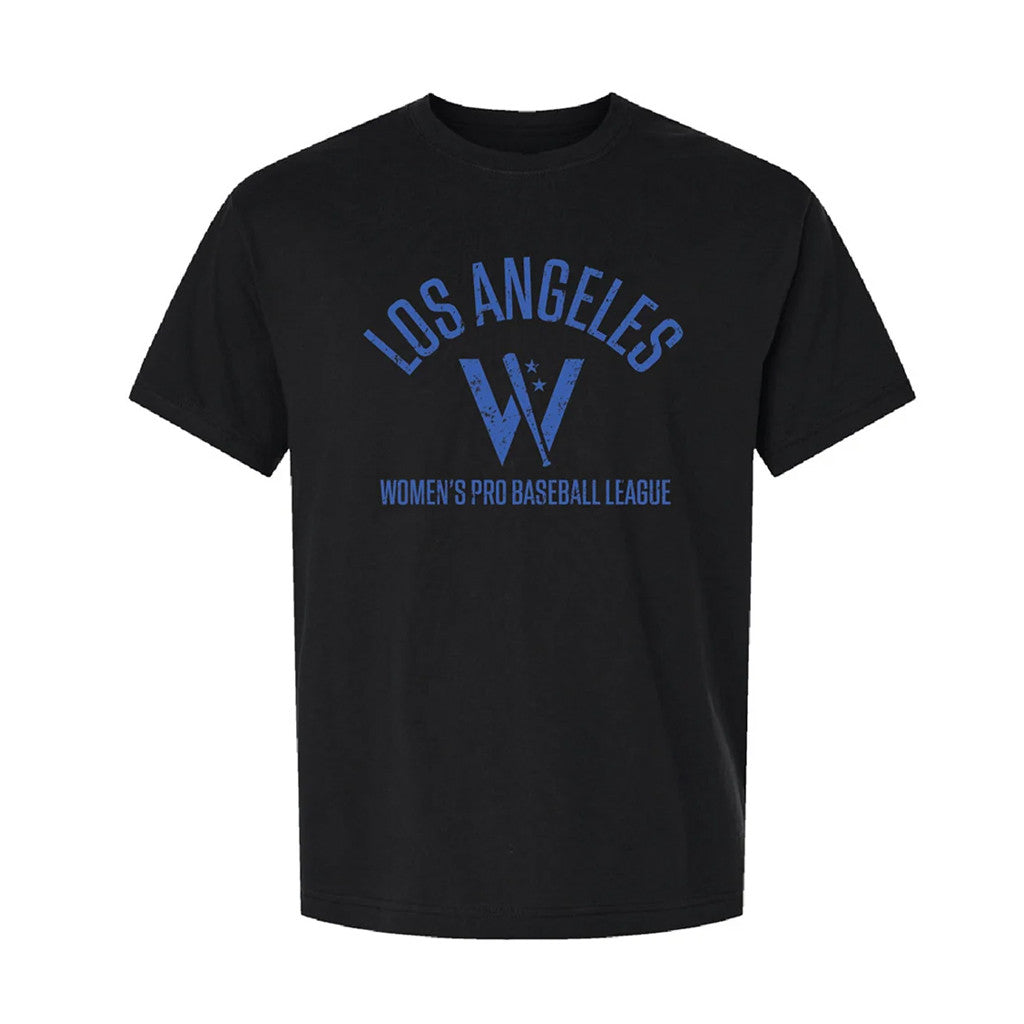 Women's Pro Baseball League Merch 2026 WPBL Los Angeles W Vintage T-Shirt LA Queens Merch Black - Loomnari