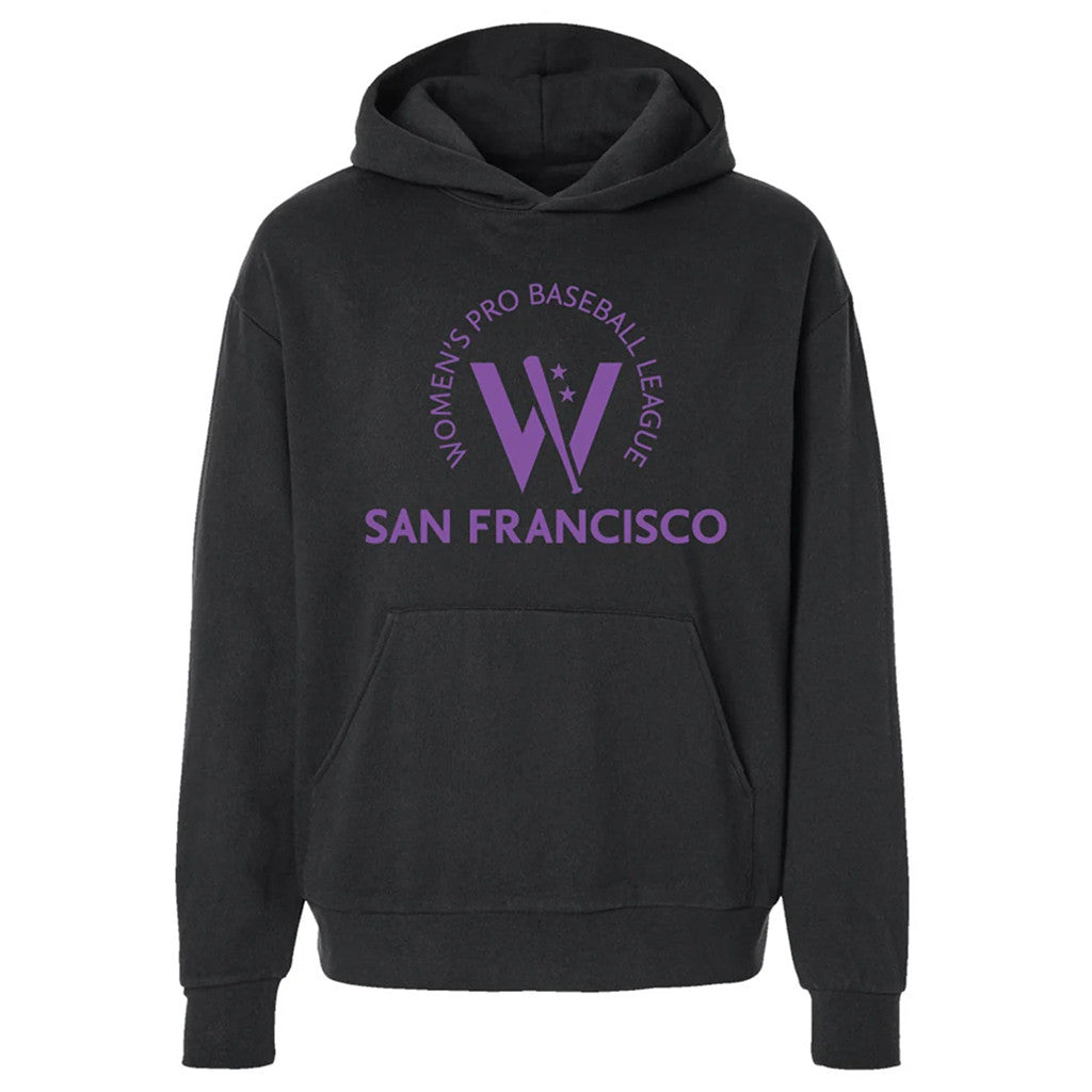 Women's Pro Baseball League Merch 2026 WPBL San Francisco Team Hoodie SF Firebells Merch Black - Loomnari