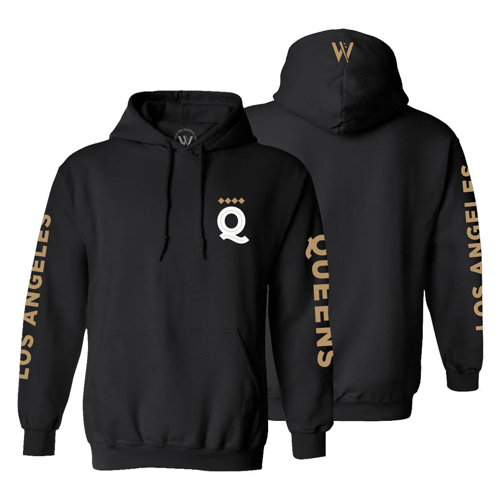 Women's Pro Baseball League Merch WPBL 2026 Los Angeles Queens Hoodie Black Present For Friends - Loomnari