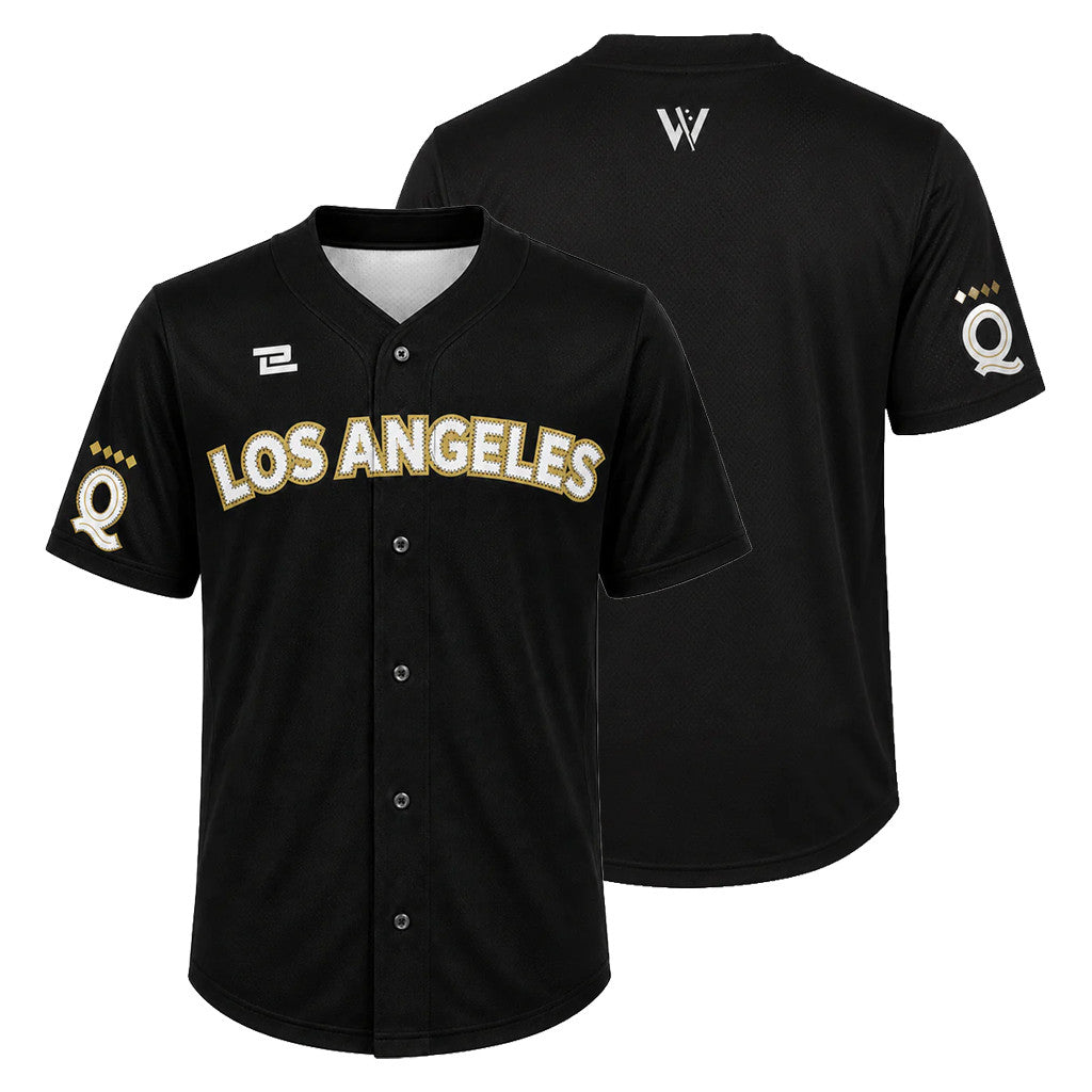 Women's Pro Baseball League Merch WPBL 2026 Los Angeles Queens Away Jersey Fan Gear Black - Loomnari