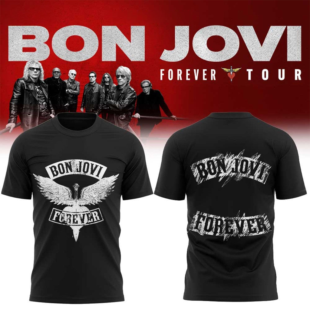 Bon Jovi Forever Tour 2026 T-Shirt Bon Jovi Merch Gifts For A Rock Music Lover - Loomnari