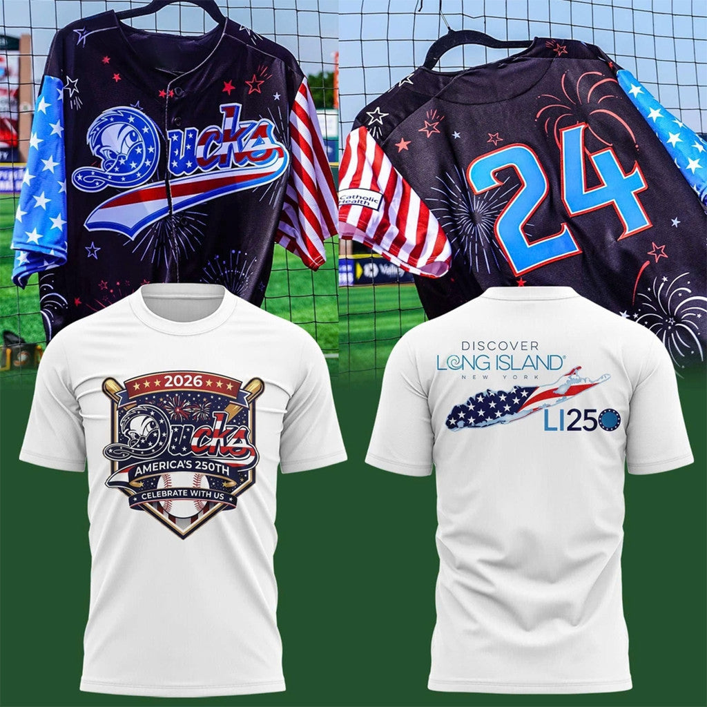 Long Island Ducks America 250Th Anniversary 2026 T-Shirt Patriotic Shirt Fan Merch - Loomnari