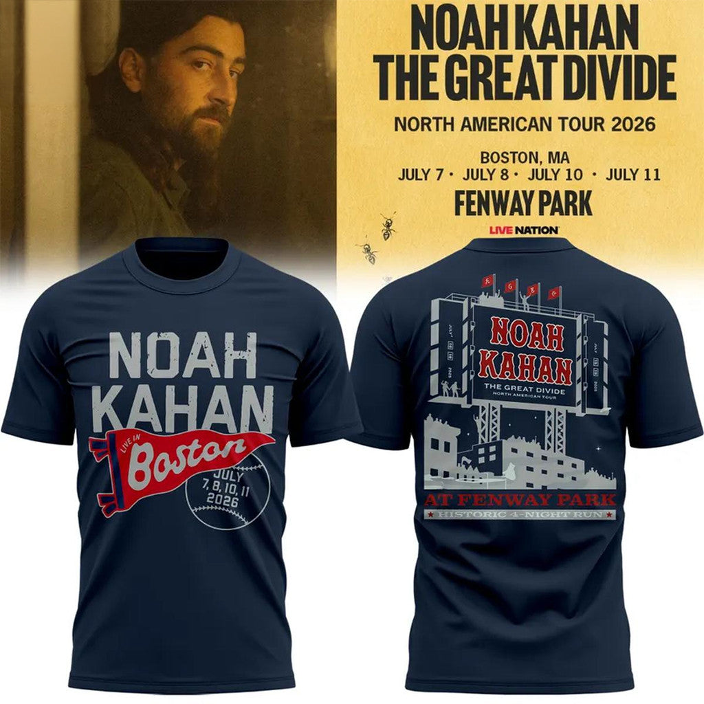 Boston Red Sox X Noah Kahan The Great Divide Tour 2026 T-Shirt Noah Kahan Boston Merch Fan Gift - Loomnari