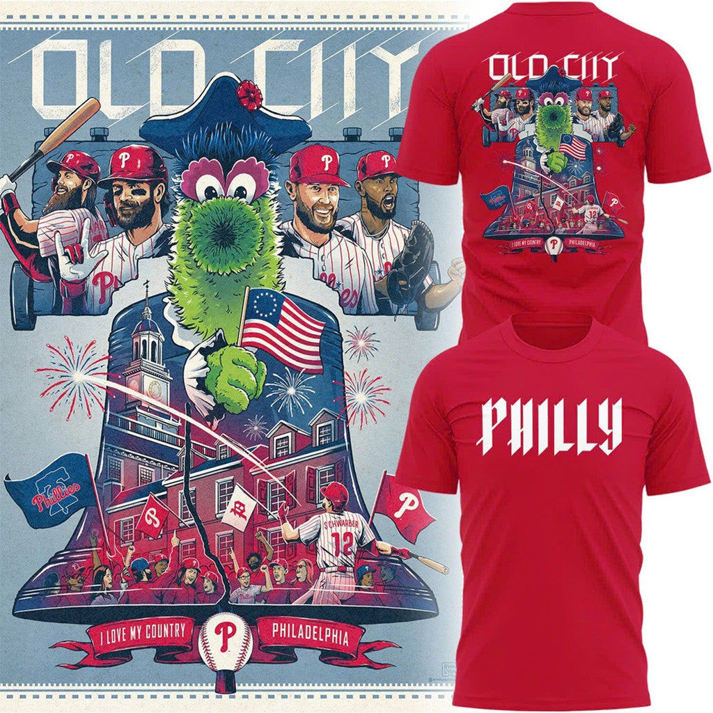 Philadelphia Phillies Old City Graphic T-Shirt 2026 Phillies Merch Cool Gift For Baseball Lover - Loomnari