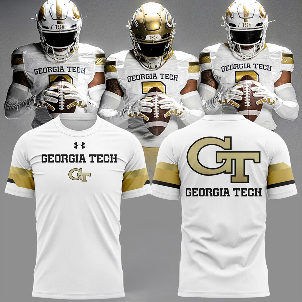 Georgia Tech Football 2026 New White T-Shirt Georgia Tech Football Merch Bonus Dad Gifts - Loomnari