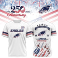 Philadelphia Eagles America 250th Anniversary 2026 T-Shirt Philly Eagles Merch Patriotic Gifts - Loomnari