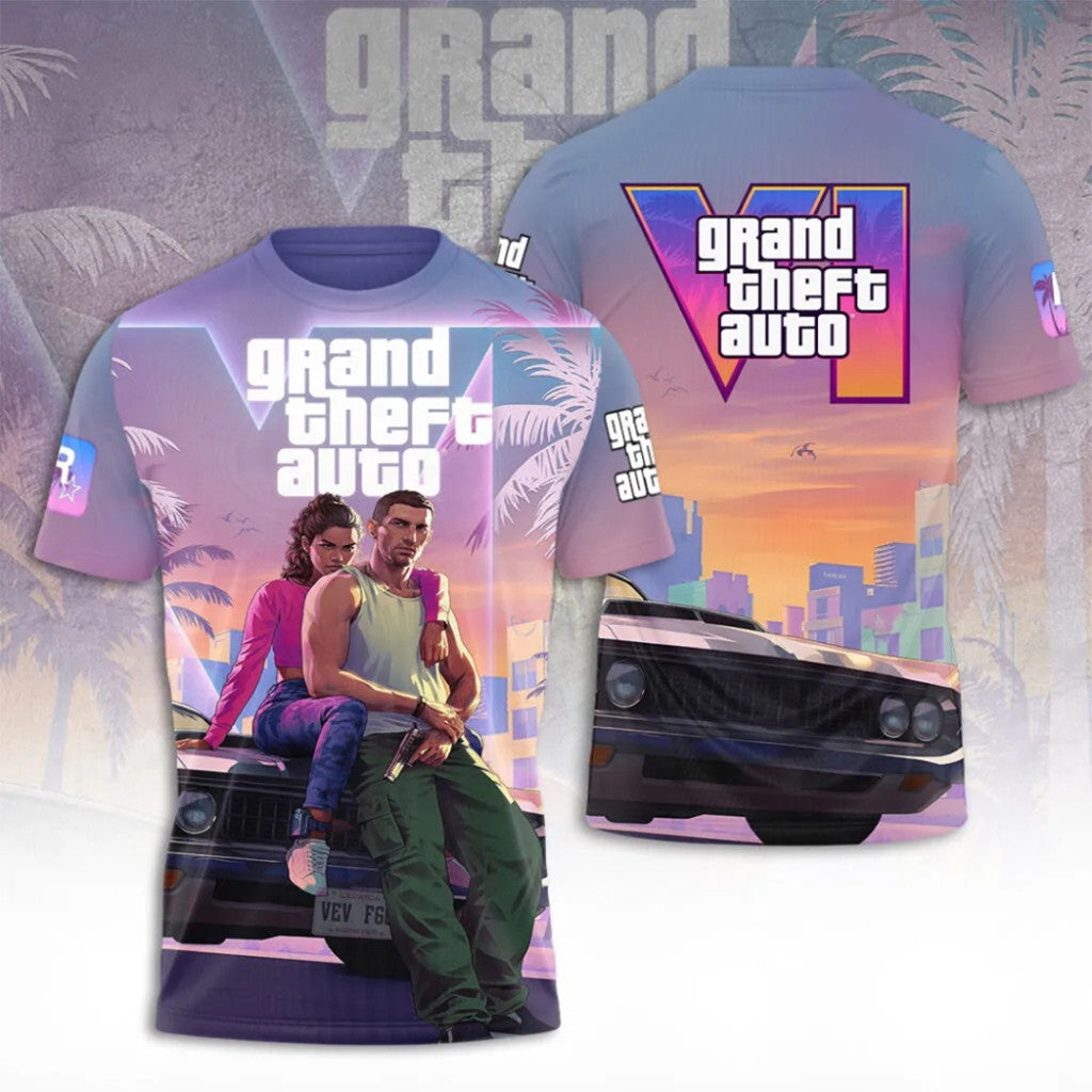 Grand Theft Auto VI GTA 6 T-Shirt Game Lover Gear Gifts For Brothers - Loomnari