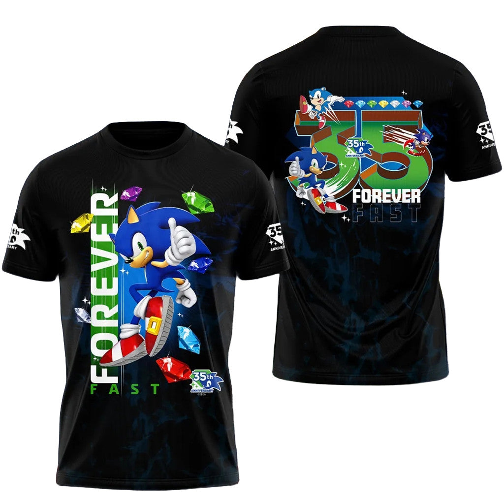 Sonic The Hedgehog 35Th Anniversary Forever Fast 2026 Shirt Sonic The Hedgehog Merch Cool Gifts - Loomnari