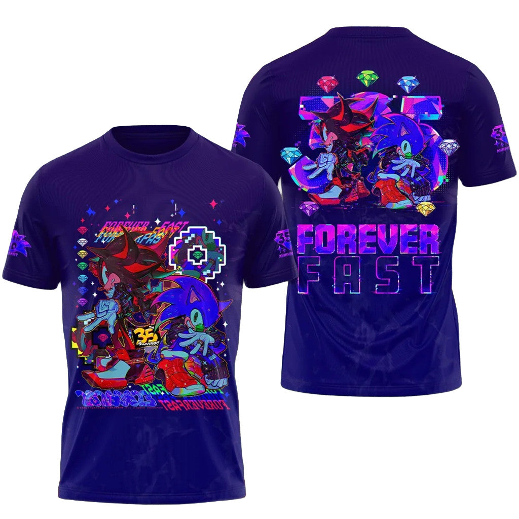 Sonic The Hedgehog 35Th Anniversary Forever Fast 2026 Shirt Sonic The Hedgehog Merch Him Gifts - Loomnari