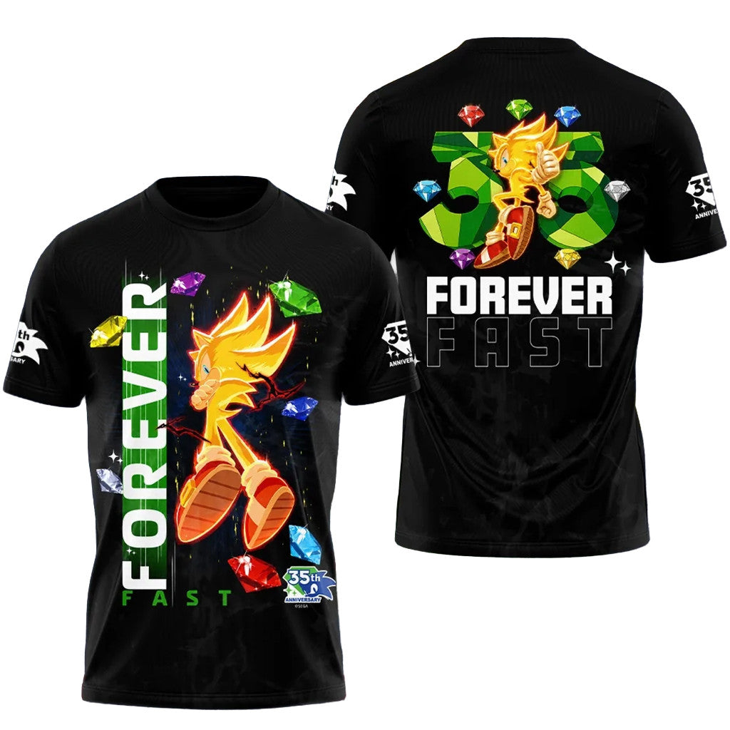 Sonic The Hedgehog 35Th Anniversary Forever Fast Shirt 2026 Sonic The Hedgehog Merch Gifts - Loomnari