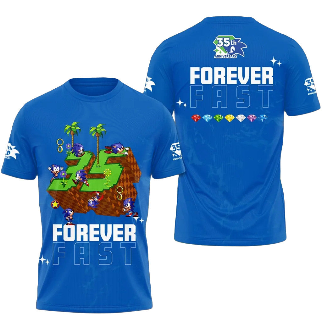 Sonic The Hedgehog 35Th Anniversary 2026 Forever Fast Shirt Sonic The Hedgehog Merch BFF Gifts - Loomnari